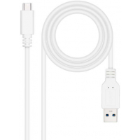 Nanocable Cable USB 3.1 Gen2 10Gbps 3A USB-C Macho a USB-A Macho - 1.5m - Blanco