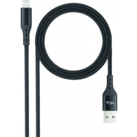 Cable Lightning A USB A/M - Mallado - 1 metro - Negro