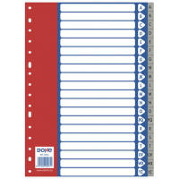 Separadores plastico A-Z A4 - 120 Micras - Multitaladro de 16 Perforaciones - Bolsa Autoadhesiva Individual. Dohe 