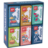 Apli Expositor de 6 Puzles Educativos 24 Piezas de 7x7cm