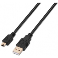 Aisens Cable USB 2.0 - USB-A Macho a MiniUSB Macho - 1 metro - Negro