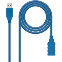 Nanocable Cable USB 3.0 USB-A Macho-Hembra 2m - Azul