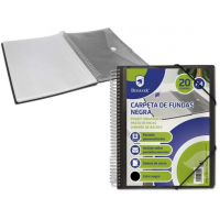Bismark Carpeta Espiral con 20 Fundas Transparentes Formato A4 Cierre con gomas