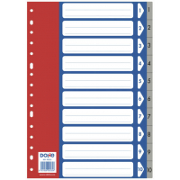 Separadores plastico 1-10 FOLIO - Multitaladro de 16 Perforaciones - Plastico PP 120 Micras. Dohe 