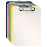 Carpeta con pinza A4 de plastico translucido. Colores surtidos