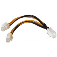 Cable de Alimentacion para Microprocesador - 4pin/H-4+4pin/M - 15cm - 100% Cobre - 