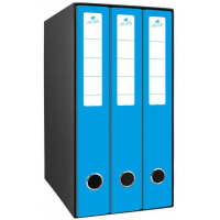 Mariola Box Modulo de 3 Archivadores con Rado 2 Anillas 40mm 35x26x17cm Azul