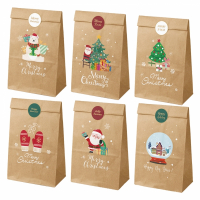 Dohe Navidad Pack de 12 Bolsas de Papel Kraft (2 Bolsas por Modelo)