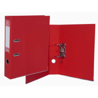 Archivador ECONOMICO de PVC FOLIO, Lomo ANCHO con Ollao, Tarjetero y Cantonera metalica. Rojo