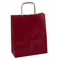 PACK 50 Bolsas Kraft 18 x 8 x 21 cm Rojo. APLI 102068