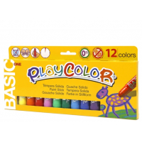 PlayBasic One Pack de 12 Temperas Solidas Colores Surtidos