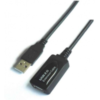 Aisens Cable Extension USB 2.0 Prolongador con Amplificador - USB-A Macho a USB-A Hembra - 10m - Negro