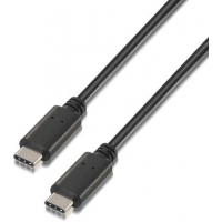 Aisens Cable USB 2.0 3A - Tipo USB-C Macho-Macho - 3m - Negro