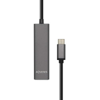 Aisens HUB USB 3.1 USB-C - USB-C Macho a 4xUSB-A Hembra - 15cm - Gris
