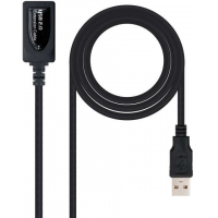 Nanocable Cable Prolongador con Amplificador USB-A 2.0 Macho a USB-A Hembra 5m