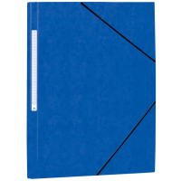 Mariola Carpeta de Carton Simil Prespan con Etiqueta en Lomo FOLIO Cierre de gomas - Azul
