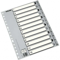 Indices Numericos de Plastico FOLIO Pestañas 1 al 12 Multitaladro. Esselte
