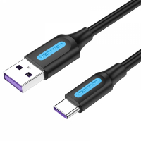 Vention Cable USB 2.0 Macho a USB-C Macho - 5A - 100W - 480Mbps - 1m - Negro