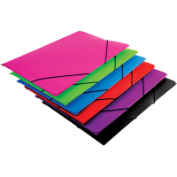 Carpeta de Plastico de gomas y solapas FOLIO. Colores surtidos