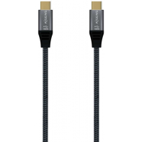 Aisens Cable USB 2.0 Aluminio 5A 100W E-MARK - USB-C Macho-Macho - 1 metro - Gris