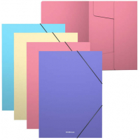 PACK 4 Carpetas de plastico con solapas A4 en colores Pastel. Surtido