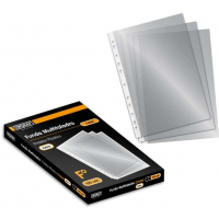Caja 100 Fundas MultiTaladro FOLIO de 70 micras CRISTAL