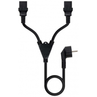 Cable de Alimentacion CEE7 Macho a 2x C-13 Hembra 1.80m - Negro