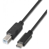 Aisens Cable USB 2.0 Impresora 3A - USB-C Macho a USB-B Macho - 1 metro - Negro