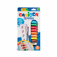 Carioca Pack de 12 Tubitos de Tempera Colores Superlavables Varios