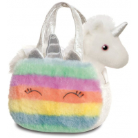 BOLSO ARCOIRIS CON PELUCHE UNICORNIO 21CM