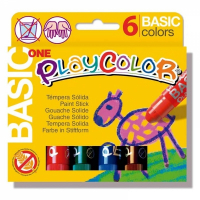 PlayBasic One Pack de 6 Temperas Solidas Colores Surtidos