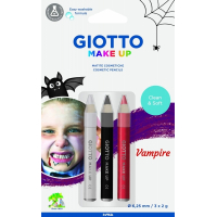 Giotto Make Up Vampire Pack con 3 Lapices Cosmeticos de Tematica Vampiro