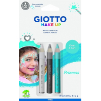 Giotto Make Up Princess Pack con 3 Lapices Cosmeticos de Tematica Princesa