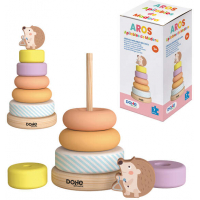 Dohe Juego Educativo de Aros Apilables de Madera Natural