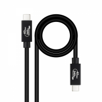 Nanocable Cable USB 4 Gen 3x2 40Gbps 5A/240W - USB-C Macho-Macho - 1.8 m - Negro