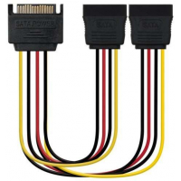 Cable SATA Alimentacion Macho a 2x SATA Hembra 0.30m