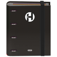 Dohe Serie Icon Carpeta de 4 Anillas A5 Recambio incluído 100H de 90gr. Negro