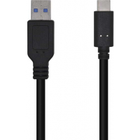 Aisens Cable USB 3.1 Gen2 10Gbps 3A - Tipo USB-C Macho a USB-A Macho - 50cm - Negro