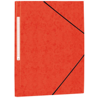 Mariola Carpeta de Carton Simil Prespan con Etiqueta en Lomo FOLIO Cierre de gomas - Rojo
