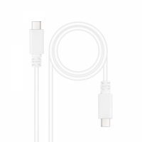 Nanocable Cable USB 2.0 3A - Tipo USB-C Macho-Macho - 1m - Blanco