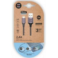 TechOneTech Cable USB-A Macho a Lightning Macho 2 metros. Nylon Trenzado