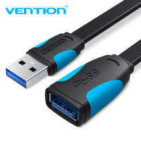 Vention Cable Alargador Plano USB 3.0 Macho a USB Hembra - 2m - Negro y Azul