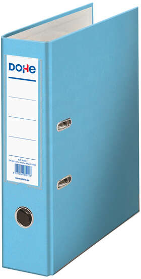 Archivador FOLIO, lomo Ancho, con ollao, rado, tarjetero y compresor. Celeste