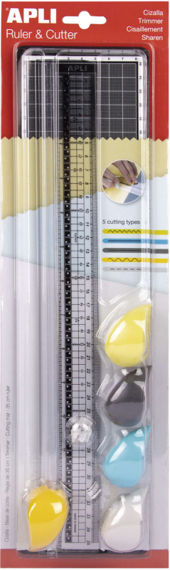 Apli Cizalla de Corte y Regla de 35cm 10x38cm