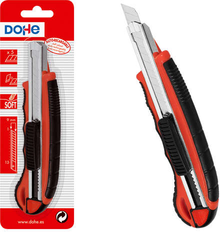 Cutter de Plastico con Guia metalica. Cuter Dohe 