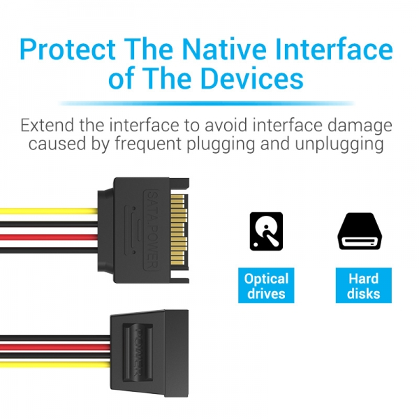 Imagen extra Cable Extensión de alimentación SATA de 30cm