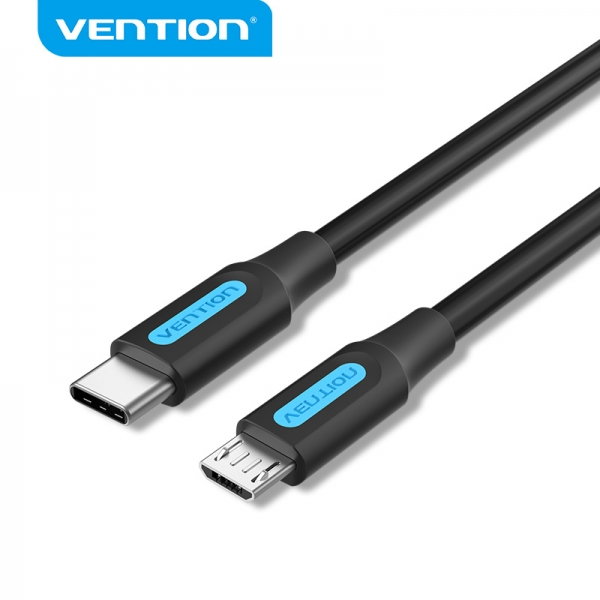 Imagen extra Vention Cable USB-C Macho a MicroUSB Macho - 2A 10W 480Mbps 2m - Negro