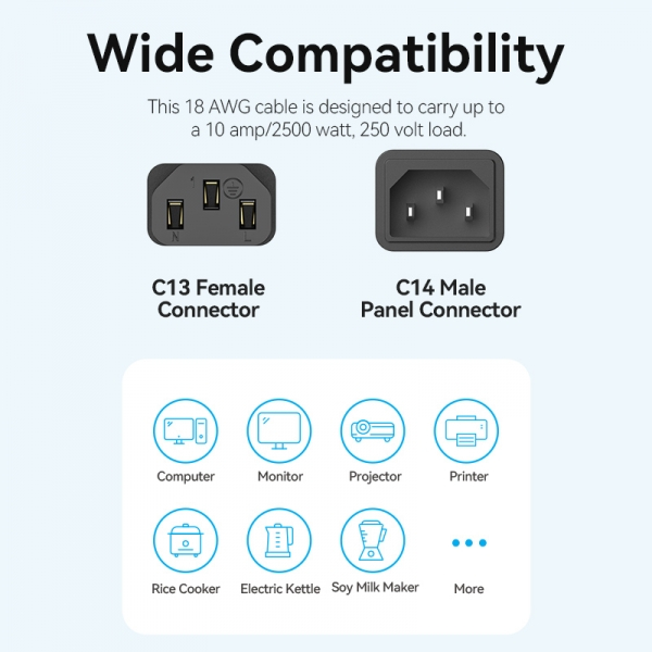 Imagen extra Cable de Alimentacion EU a C13 - 1.8m - Negro