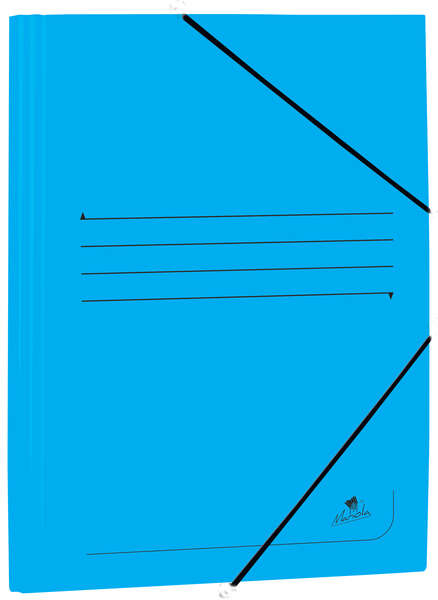 Mariola Carpeta de Carton Estucado con Solapas FOLIO Cierre de gomas - Azul