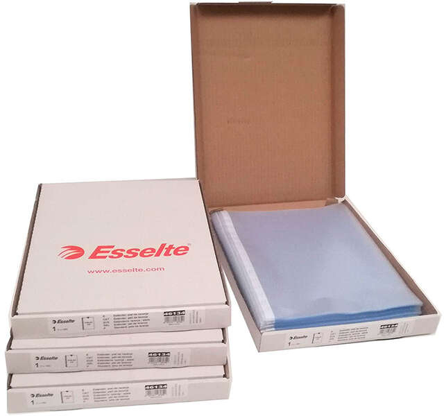 Imagen extra CAJA 100 Fundas Multitaladro Portadocumentos A4 de 16 Taladros 80 Micras Piel de Naranja. Esselte 